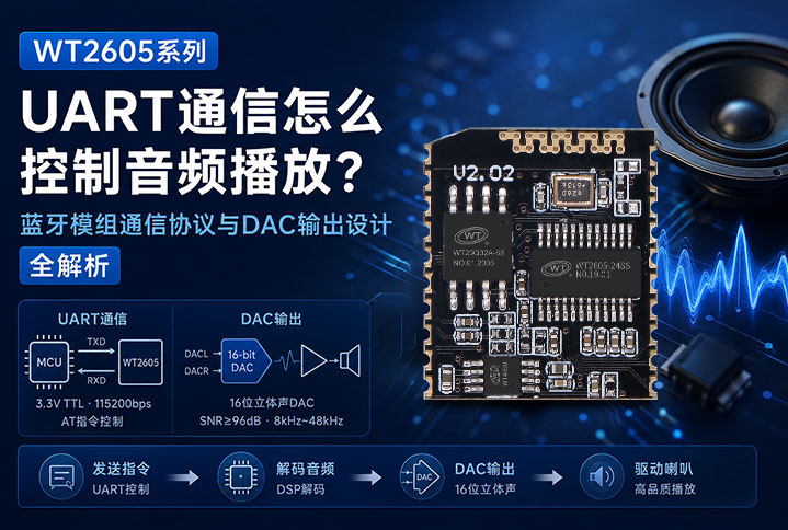 UART通信怎么控制音频播放？WT2605系列蓝牙模组通信协议与DAC输出设计全解析
