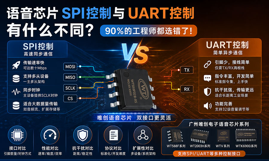 语音芯片SPI控制与UART控制有什么不同?90%的工程师都选错了!